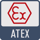 Explosionsgeschützt gemäß ATEX, genaue Zulassung siehe Beschreibung